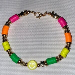 Highlighter colored smiley face women’s jewelry bracelet